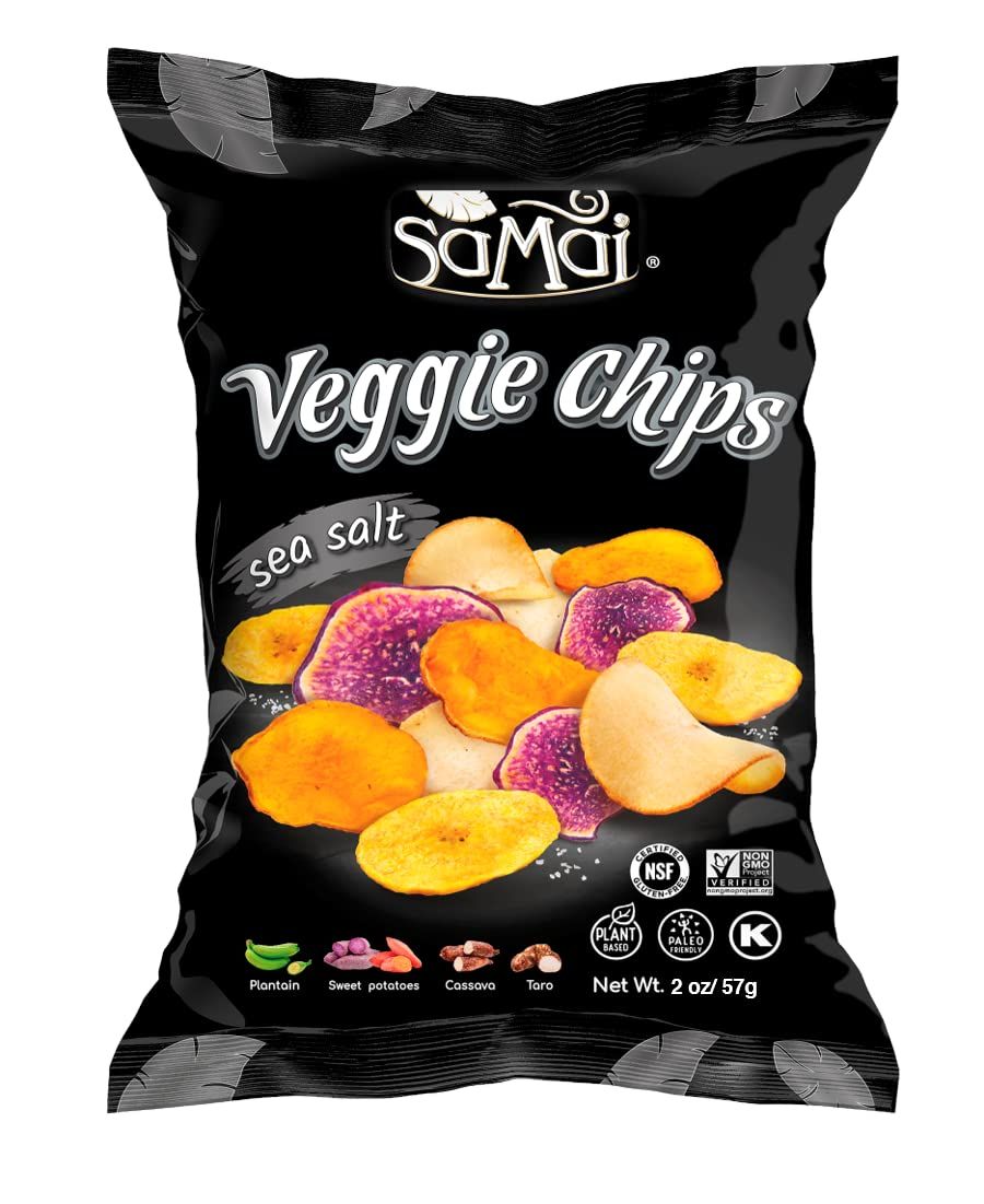 SAMAI Pacific Sea Salt Veggie Chips 2oz (Pack of 15) - Gluten Free, All Natural, NON-GMO and Kosher