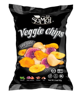 SAMAI Pacific Sea Salt Veggie Chips 2oz (Pack of 15) - Gluten Free, All Natural, NON-GMO and Kosher