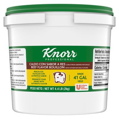 Knorr Professional Caldo de Res, Beef Bouillon with Beef Flavor Granulated Base, Bouillon as a Base, Marinade, Flavor Enhancer, Shelf Stable Convenience, 0g Trans Fat, 4.4 lbs (Pack of 1)