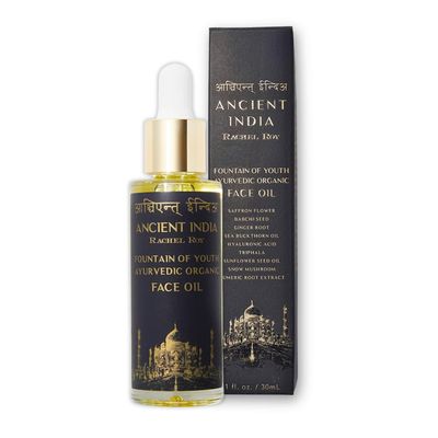 ANCIENT INDIA Rachel Roy Ayurvedic Organic Face Oil with 9 Active Botanicals for Radiant Skin - Anti-Aging Facial Formula with Hyaluronic Acid Turmeric