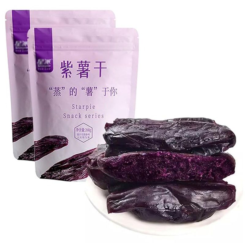 QIXINLIZYY Dried purple potatoes, chewy purple sweet potato snacks, soft wax purple sweet potatoes, no added sugar, 268 g 9.45oz (2 packs)