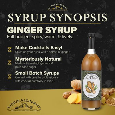 Liquid Alchemist Ginger Syrup for Cocktails - Real Ingredients Make our Liquid Ginger Puree for Cocktails the Perfect Moscow Mule Cocktail Syrup - Our Moscow Mule Mixer is Non-GMO, Vegan (12 oz)