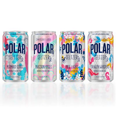 POLAR 100 Natural Seltzer Jr 24 ct Variety Pack The Impossibly Good Collection (Unicorn Kisses, Pixie Lights, Mermaid Songs, Dragon Whispers)