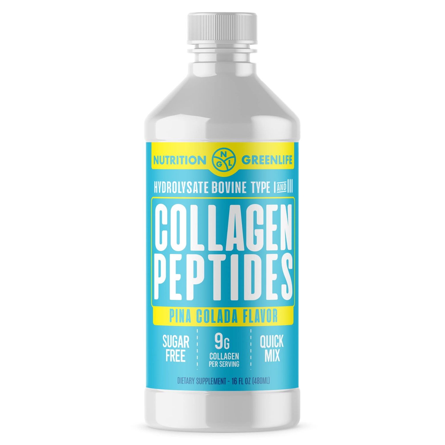 Collagen Peptides Hydrolyzed Liquid Concentrate 9000mg Hair, Skin, Nail Health Supplement Sugar Free