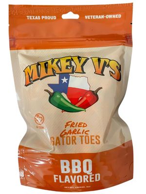 Mikey V&#39;s BBQ &quot;Gator Toes&quot;, Deep Fried Garlic Snacks, 3.9oz.
