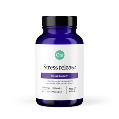 Ora Organic - Stress Relief Supplement - Supports Mood Mental Focus - Feel Calm Relaxed - Sensoril Ashwagandha, Saffron, Ginseng, L-Theanine, Lemon Balm - 60 Capsules