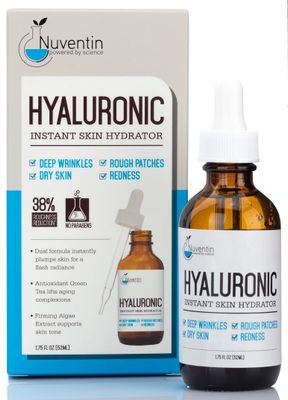 Nuventin Hyaluronic Acid Serum Anti Aging Skin Care Facial Booster For Face - Hydro-Boost Moisturizer Booster WVitamin C Vitamin E For Wrinkles, Fine Lines, Dark Spots, Dry Skin, 1.75 Fl Oz