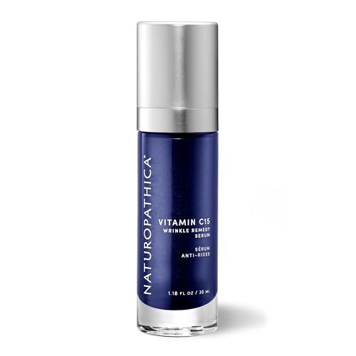 Naturopathica Vitamin C15 Wrinkle Remedy Serum for Face, Moisturizing Serum with Hyaluronic Acid, Anti-Aging Face Serum for Men and Women, 1.18 fl oz