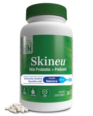 Health Thru Nutrition Skineu - Skin Probiotic Prebiotic Supports Skin Hydration Elasticity Clinically Studied Ingredients 3rd Party Tested, Non-GMO Gluten-Free 30 VegeCapsules