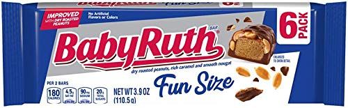 Baby Ruth Milk Chocolate Snack Tray, 6 Individually Wrapped Ferrero Candy Bars, 3.9 Ounce