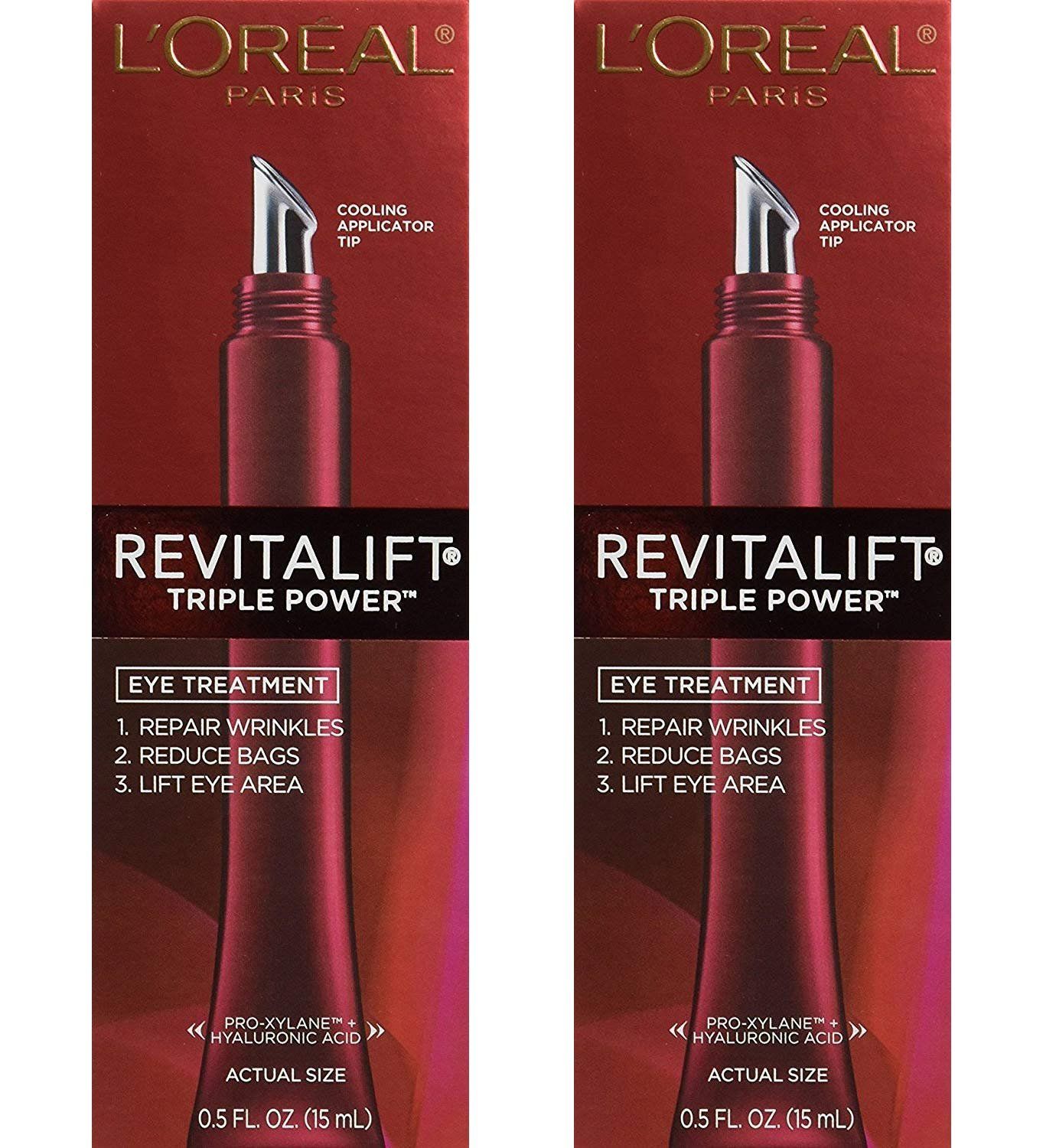 L Oreal Paris(Pack of 2 ) Paris RevitaLift Triple Power Eye Treatment, 0.5 Fluid Ounce