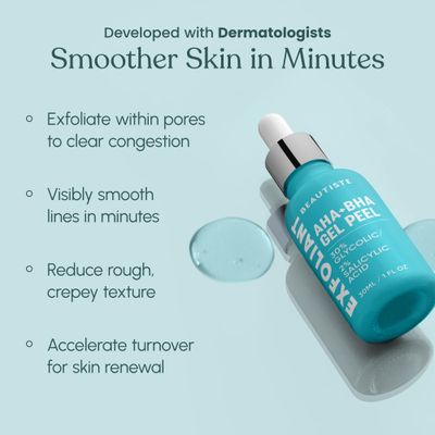 Beautiste 30 DAY MIRACLE AHA 30 BHA 2 Peeling Solution - Clinical Strength Liquid Exfoliant for Dark Spots, Blackheads Clogged Pores - Resurfacing Salicylic Acid Serum Chemical Peel for Face