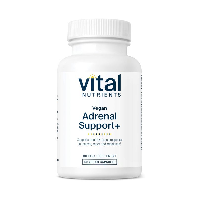 Vital Nutrients Vegan Adrenal Support Supplement to Support Adrenal Gland Function and Healthy Stress Response Mild Stress Gluten, Dairy Soy Free 60 Capsules