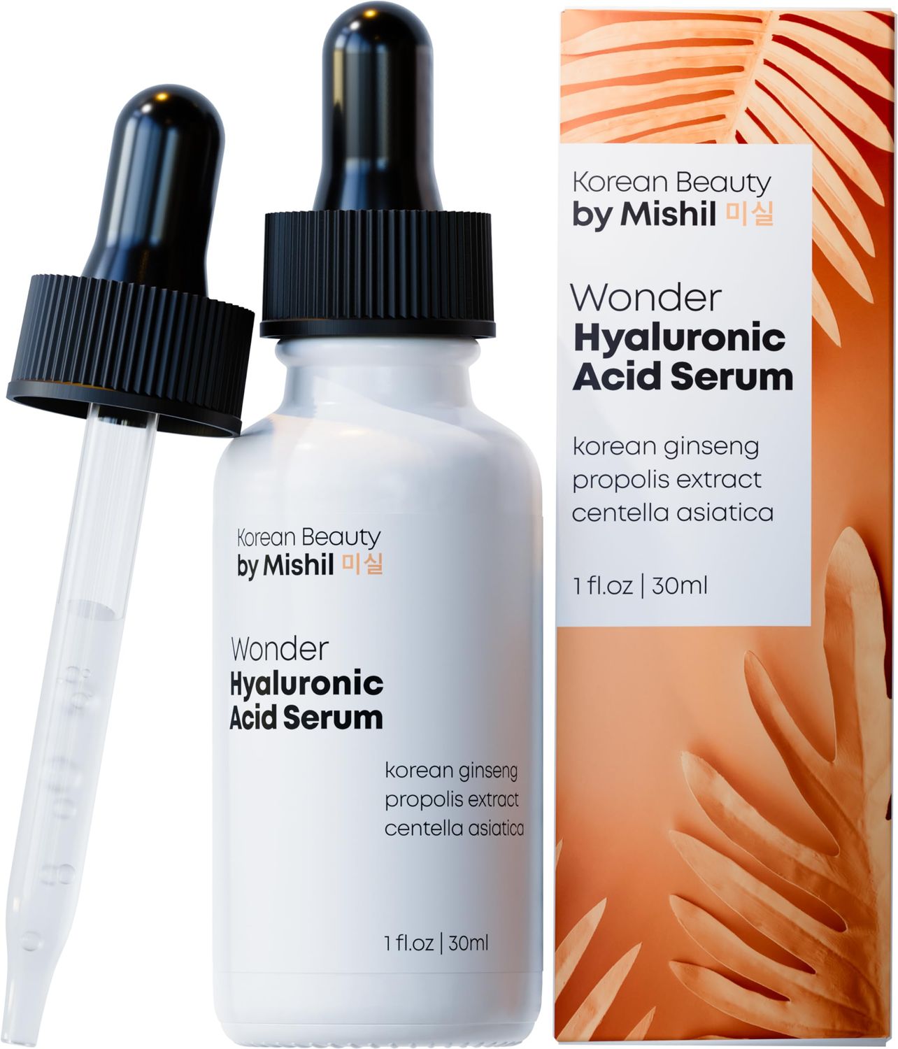 Korean Beauty by Mishil Hyaluronic Acid Serum for Face - Mixed High Molecular Weight Hyaluronic Acid - 98 Natural 31 Organic K Beauty 1oz