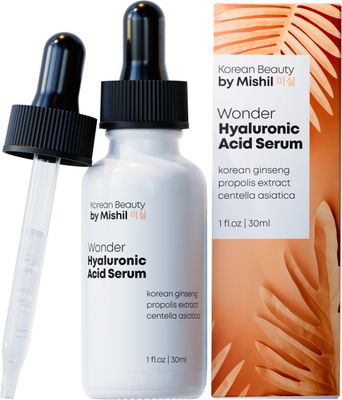 Korean Beauty by Mishil Hyaluronic Acid Serum for Face - Mixed High Molecular Weight Hyaluronic Acid - 98 Natural 31 Organic K Beauty 1oz