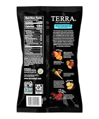 Terra Vegetable Chips, Mediterranean Garlic Herbs Real Vegetable Chips, 5 oz (Pack of 6)