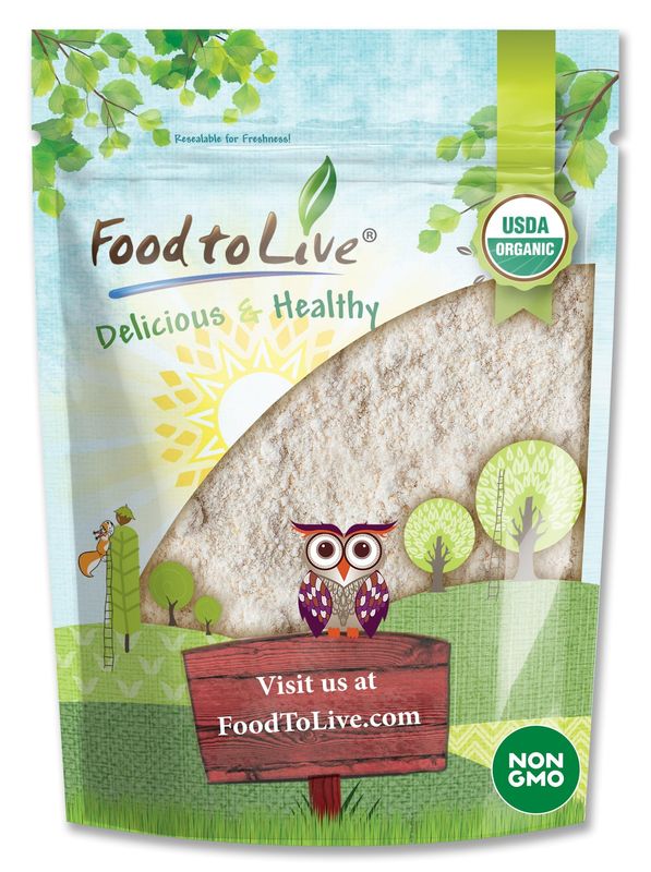 Food to Live Gluten-Free Organic Oat Flour, 4 Pounds - Stone Ground from Whole Grain Oat Berries, Great for Baking Pancakes, Muffins, Waffles, Bread