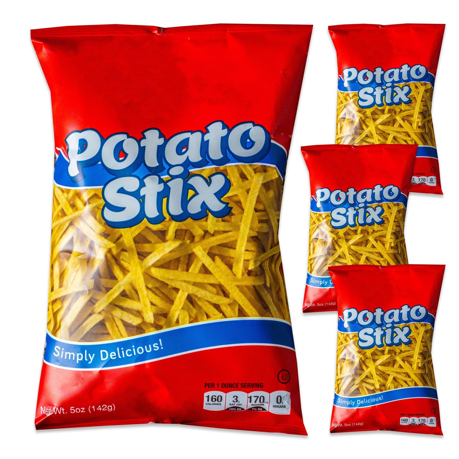 Potato Stix - Real Fresh Potatoes - Crispy, Crunchy, Delicious Snack - 4, 5.5oz Bags