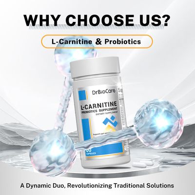 DrBioCare L-Carnitine Probiotics Supplement, Contains L-Carnitine, Probiotics, Green Coffee Powder, Yerha Mate Extract, Garcinia Cambogia Extract, Vitamin B Complex,Vitamin A,Vitamin C 120 Capsules