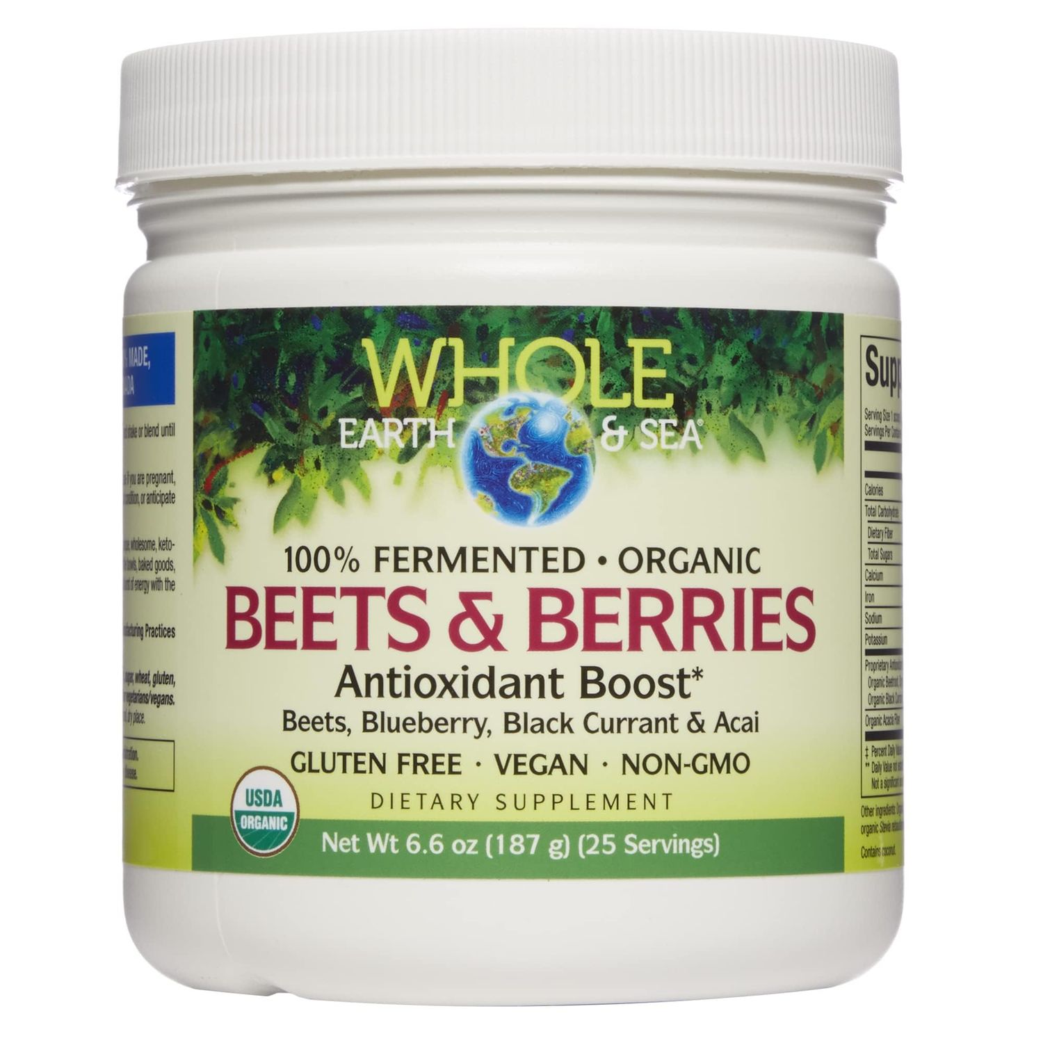 Whole Earth Sea from Natural Factors, Beets Berries Antioxidant Boost with Beets, Acai More, 6.6 oz Powder