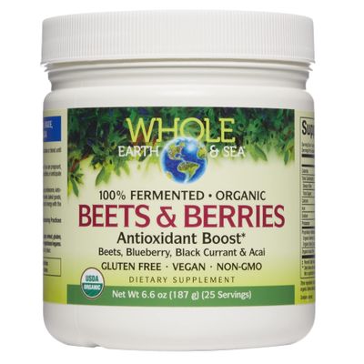 Whole Earth Sea from Natural Factors, Beets Berries Antioxidant Boost with Beets, Acai More, 6.6 oz Powder