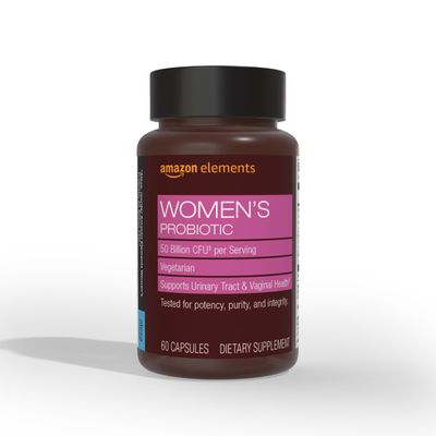 Amazon Elements Women&#39;s Probiotic 50 billion CFU per serving, vegetarian, Supports Urinary Track and Vaginal Health, 60 capsules