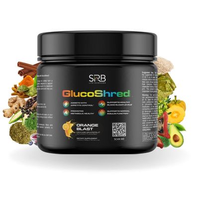 GlucoShred Drink Mix with Berberine, Ceylon Cinnamon, Garcinia, Turmeric More - Supports Metabolic Wellness Daily Nutrient Balance - 60 Servings