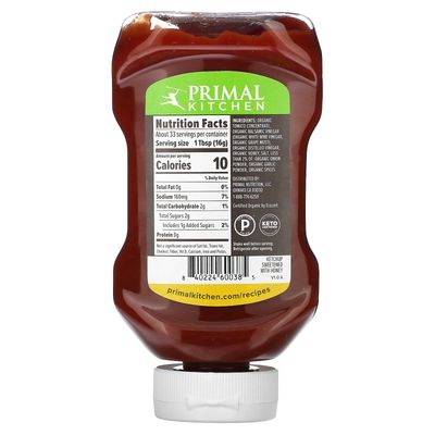 PRIMAL KITCHEN Organic Tad Sweet Ketchup, 18.5 OZ