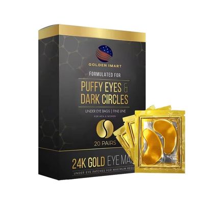 Golden iMart Under Eye Patches for Dark Circles - 24k Gold Eye Mask for Luxurious hydrating eye patches (20 Pairs) Gold Eye Patches for Puffy Eyes Brightening, Anti-Aging Wrinkles, for both genders