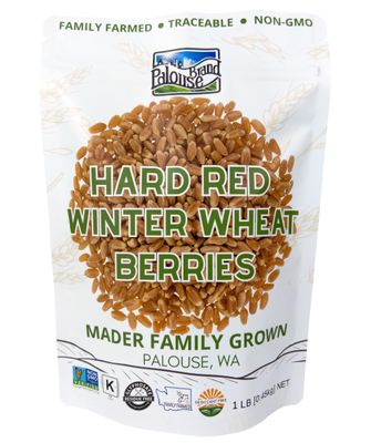 Certified Glyphosate Residue Free Hard Red Winter Wheat Berries 1 LBS Family Farmed in Washington State Non-GMO Project Verified 100 Non-Irradiated Certified Kosher Parve Field Traced