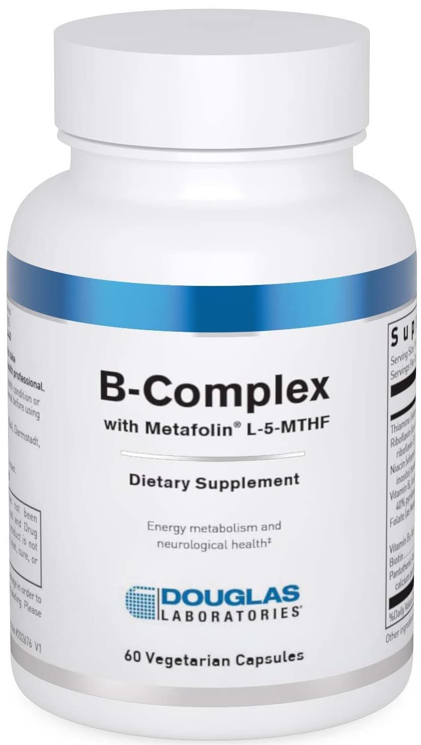 Douglas Laboratories B-Complex with Metafolin - Comprehensive B Vitamin Supplement - Energy Brain Health Support - With Folate, Biotin Thiamin - Non-GMO - 60 Vegetarian Capsules