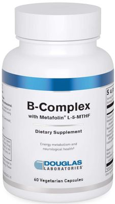 Douglas Laboratories B-Complex with Metafolin - Comprehensive B Vitamin Supplement - Energy Brain Health Support - With Folate, Biotin Thiamin - Non-GMO - 60 Vegetarian Capsules