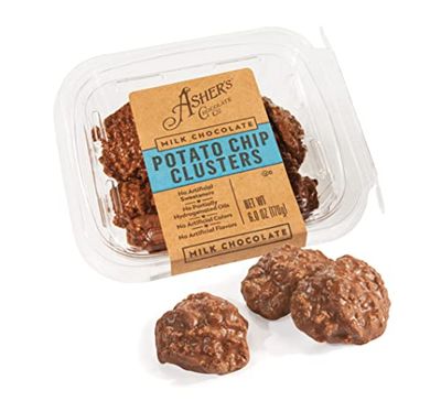 Asher&#39;s Chocolate Company, Delicious Chocolate Potato Chip Clusters, Made from the Finest Kosher Chocolate, Family Owned Since 1892 (6oz, Milk Chocolate)