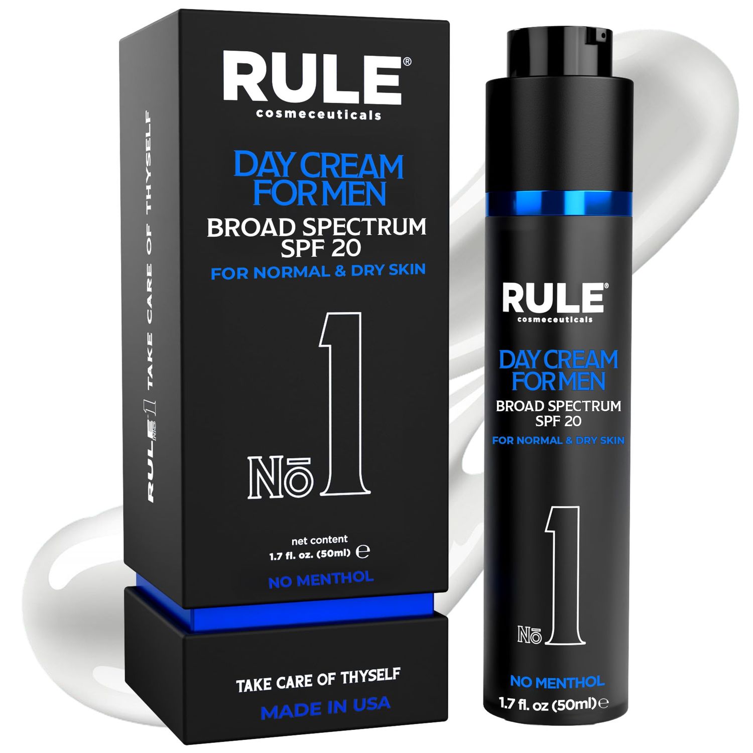 RULE COSMECEUTICALS - No.1 Day Gel Moisturizer for Face, SPF 20, Sunscreen Moisturizer for Men, Moisturizer for Dry Skin, Men s Grooming Solution for Combination or Oily Skin, 50 mL