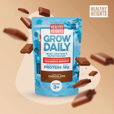 Healthy Heights Grow Daily Kids Protein Drink Mix (Chocolate) - High Protein Shake for Kids 3