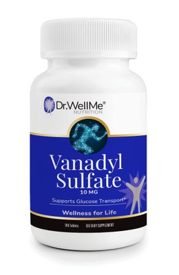 Dr.WellMe Vanadyl Sulfate Supplement 10 mg - 100 Tablets - Maintains Healthy Blood Sugar Level - Non-GMO, Gluten-Free Tablets for Blood Sugar Glucose Support