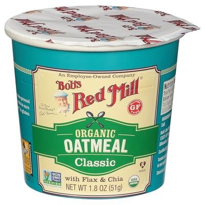Bob&#39;s Red Mill Organic Gluten Free Oatmeal Cup, Classic with FlaxChia, 1.8 Ounce (Pack of 1), Non-GMO, Whole Grain, Kosher
