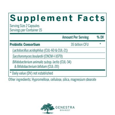 Genestra Brands - HMF Travel - Shelf Stable Probiotics to Support Gastrointestinal Health When Travelling - 30 Capsules