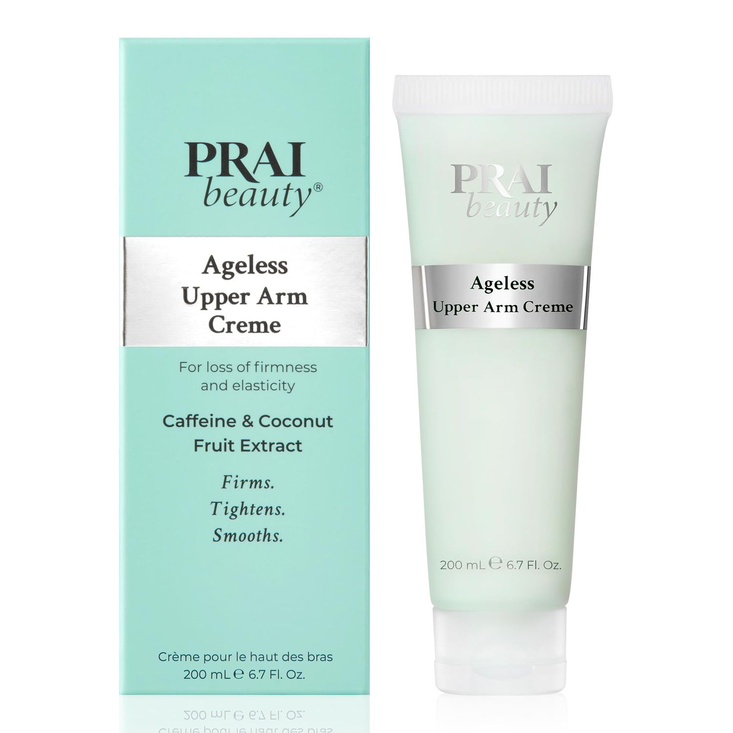 PRAI Beauty Ageless Upper Arm Creme, Anti-Aging and Repairing Body Cream, Skin Firming and Tightening Lotion for Upper Arm, Firming Lotion for Loose Skin, 6.7 Oz