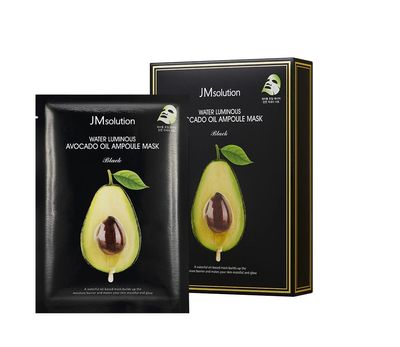 JMsolution Water Luminous Avocado Oil Ampoule Skin Care Facial Mask-Rich Hydrated Smooth Moisture -10 sheets for All Skin type