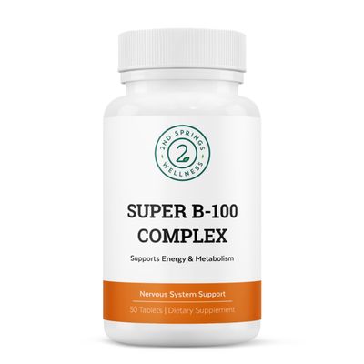 2nd Springs Super B-100 Complex - High Potency B Vitamin Complex with B-6, B-12, Folate, Niacin, Biotin, Choline, Inositol and PABA for Energy, Metabolism, Brain and Nerve Support