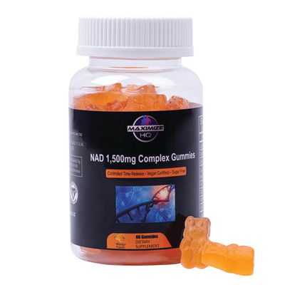 MAXIMIZE HQ NAD Complex Gummies - 1,500mg - Energy and Overall Wellness Support - Time-Release Formula - Sugar Free - Gluten Free - Vegan