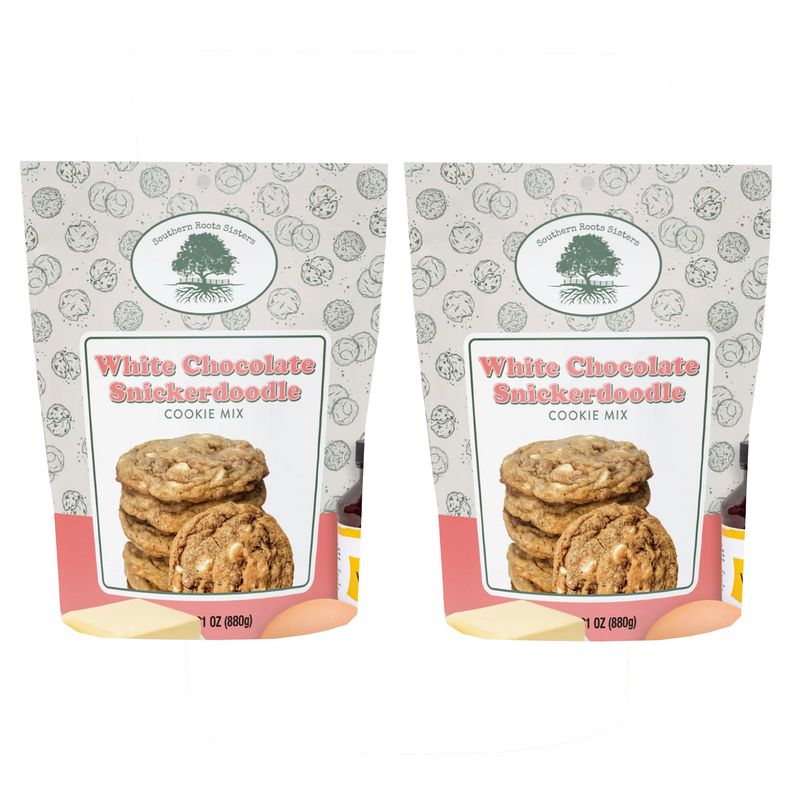 Southern Roots Sisters Ingredients - White Chocolate Snickerdoodle Cookie Mix 31 Ounce Bag, Pack of 2