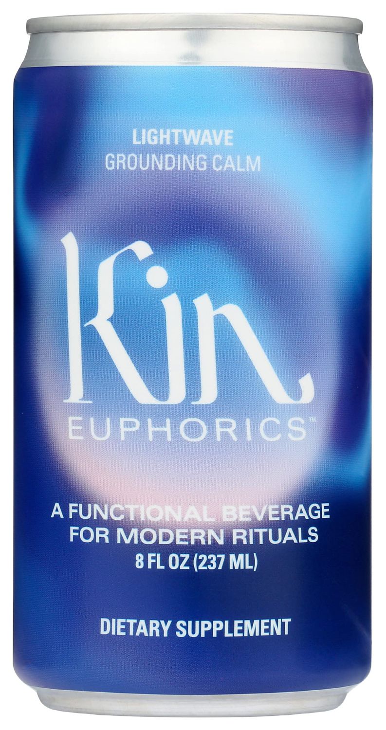 Kin Euphorics Ready to Drink Lightwave, Non Alcoholic, Non Caffeinated, 8 Fluid Ounce (Pack of 24)