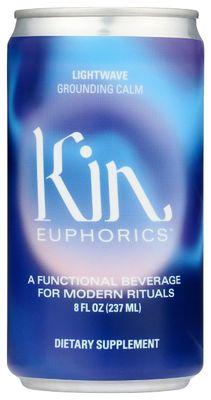 Kin Euphorics Ready to Drink Lightwave, Non Alcoholic, Non Caffeinated, 8 Fluid Ounce (Pack of 24)