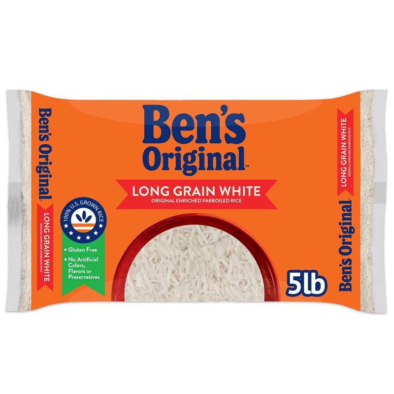 BEN&#39;S ORIGINAL Enriched Long Grain White Rice, Parboiled Rice, 5 lb Bag