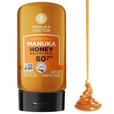 MANUKA DOCTOR - MGO 80 SQUEEZY Manuka Honey Multifloral, 100 Pure New Zealand Honey. Certified. Guaranteed. RAW. Non-GMO (10.58 oz)