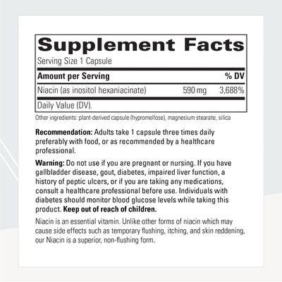 Integrative Therapeutics - Flush-Free Niacin - Inositol Hexaniacinate - 60 Capsules