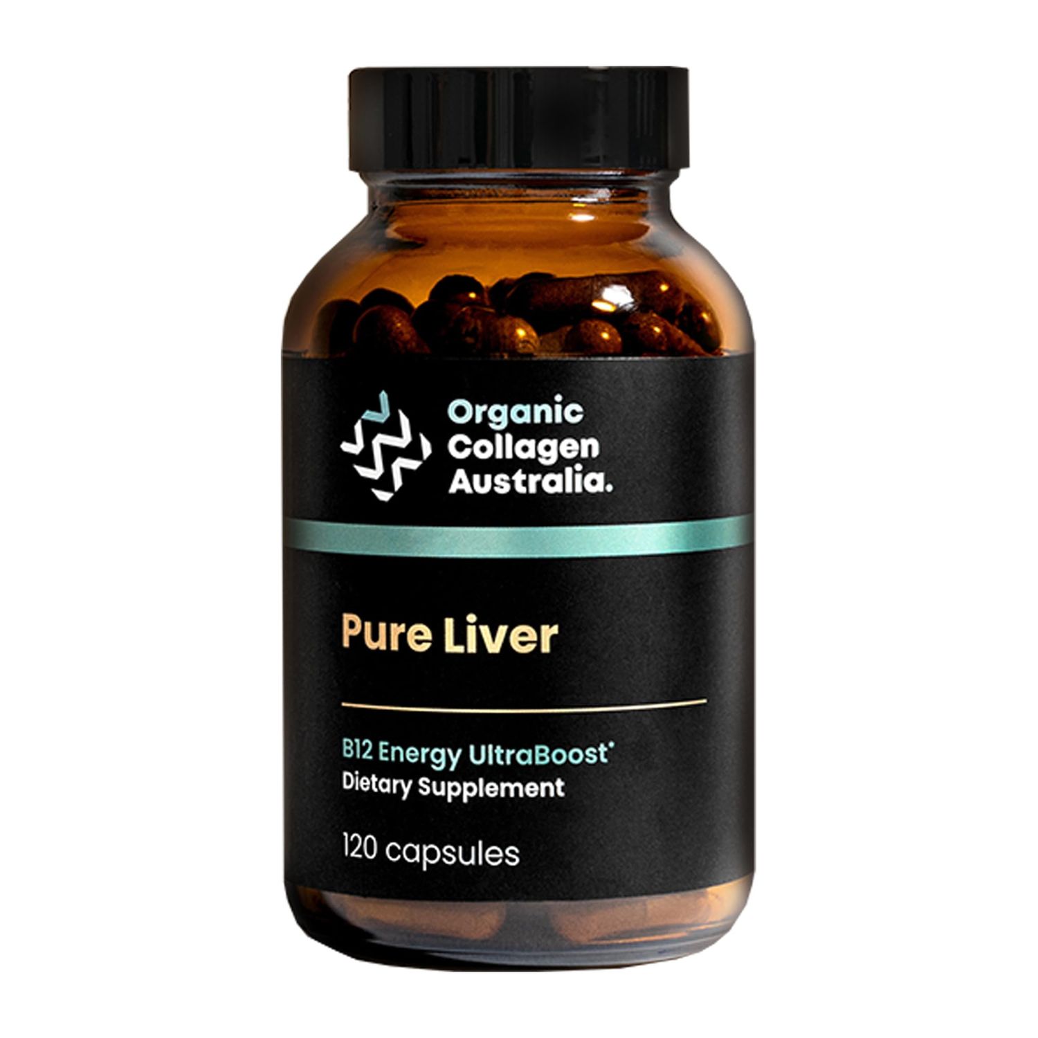 Organic Collagen Australia Pure Liver Capsules - Grass-Fed Pasture-Raised - Source of B12 Energy, Immune Support, Muscle Strength Metabolism Aid (120 Capsules)
