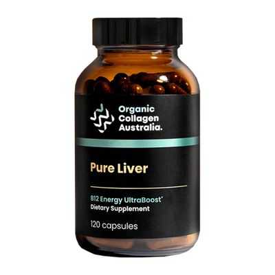 Organic Collagen Australia Pure Liver Capsules - Grass-Fed Pasture-Raised - Source of B12 Energy, Immune Support, Muscle Strength Metabolism Aid (120 Capsules)